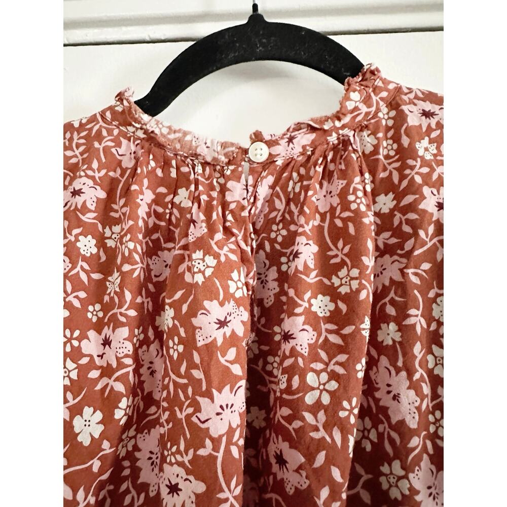 TROVATA Birds of Paradis Carla Highneck Floral Cotton Blouse - Sz Small - Picture 4 of 7